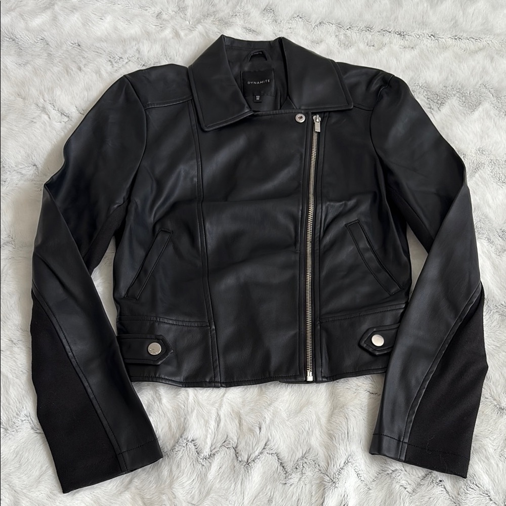 Stylish Black Faux Leather Jacket